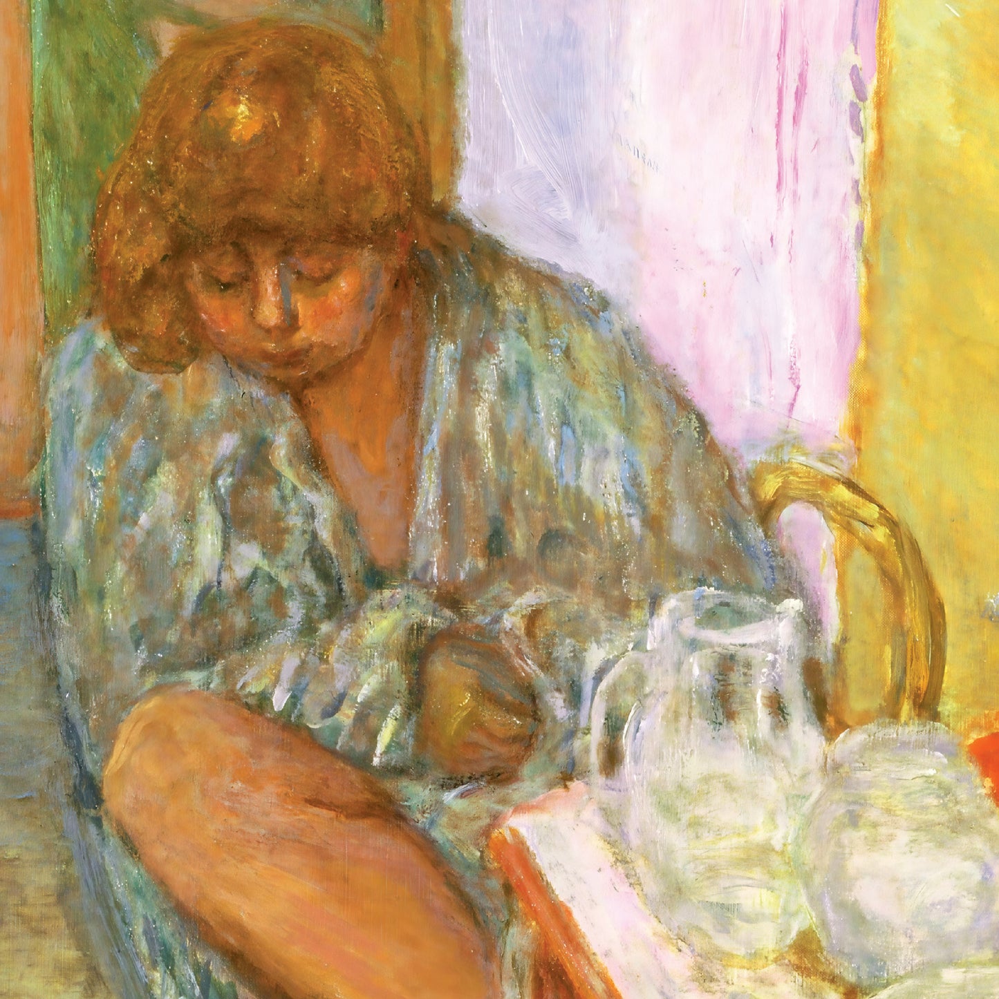 Close-up detail of Bonnard’s After the Shower nude figure painting