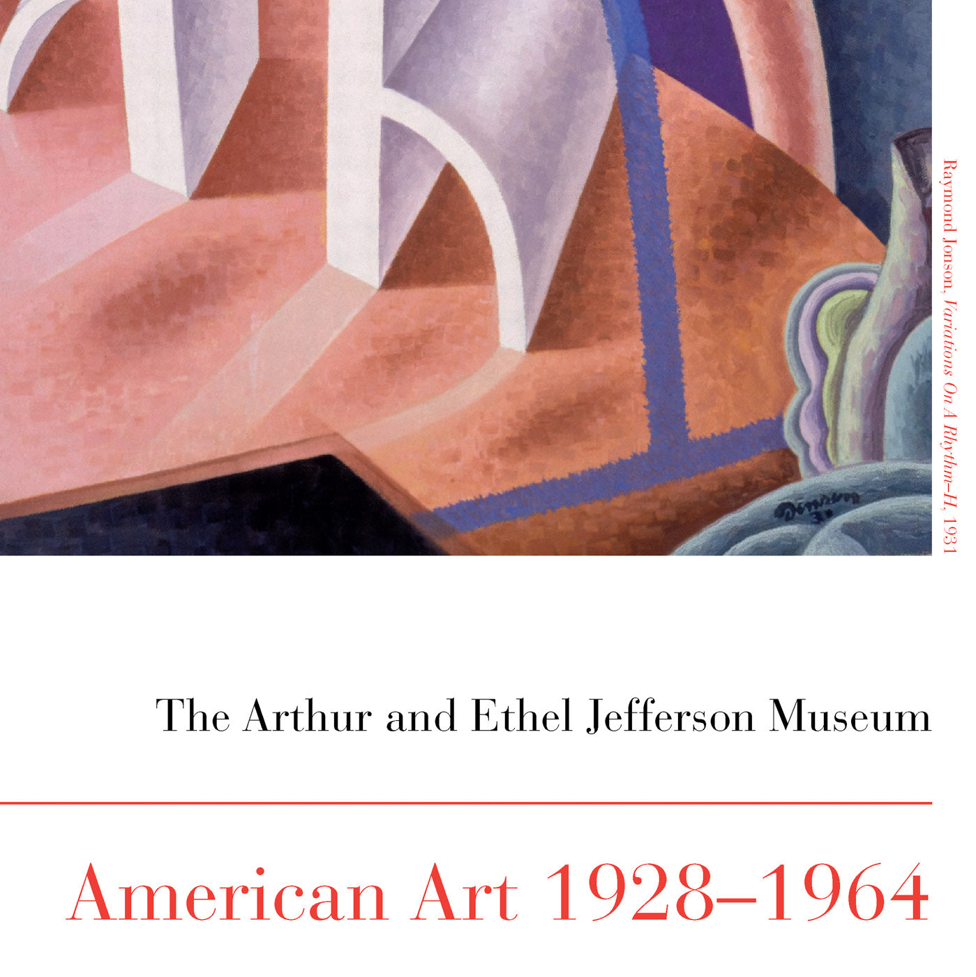 Close-up of Raymond Jonson's 1931 geometric painting in modernist style