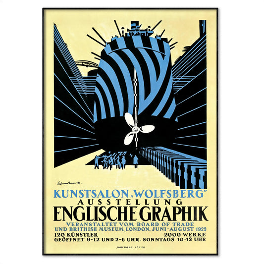 Edward Wadsworth 1923 Exhibition Poster - 'Englische Graphik'