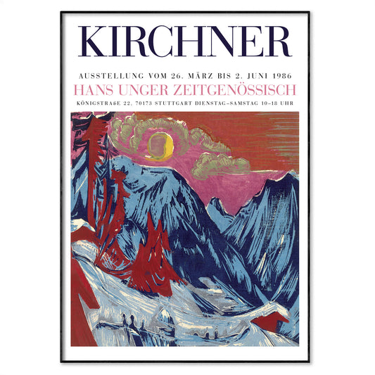 Ernst Ludwig Kirchner Woodcut Exhibition Poster - Längmatte bei Monduntergang, 1919