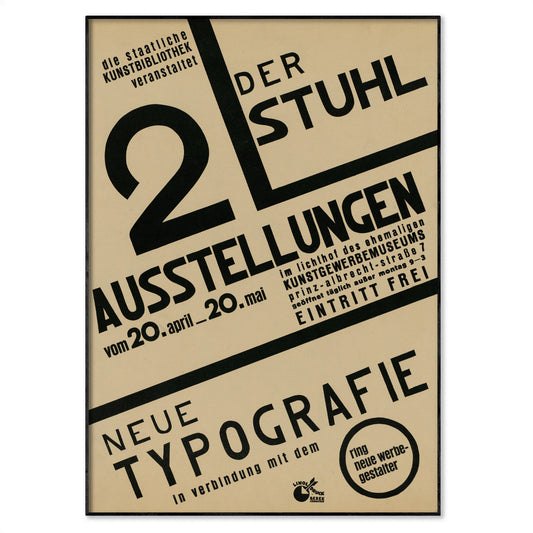 László Moholy-Nagy 1929 Neue Typografie (New Typography) Exhibition Poster