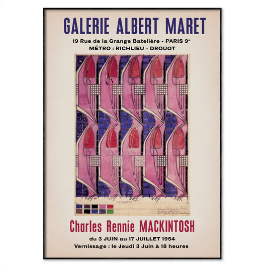 Charles Rennie Mackintosh Exhibition Poster - 'Tulip and Lattice' 1915