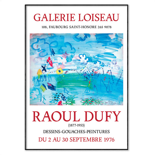 1976 Raoul Dufy exhibition poster for 'Regatta at Cowes' at Galerie Loiseau