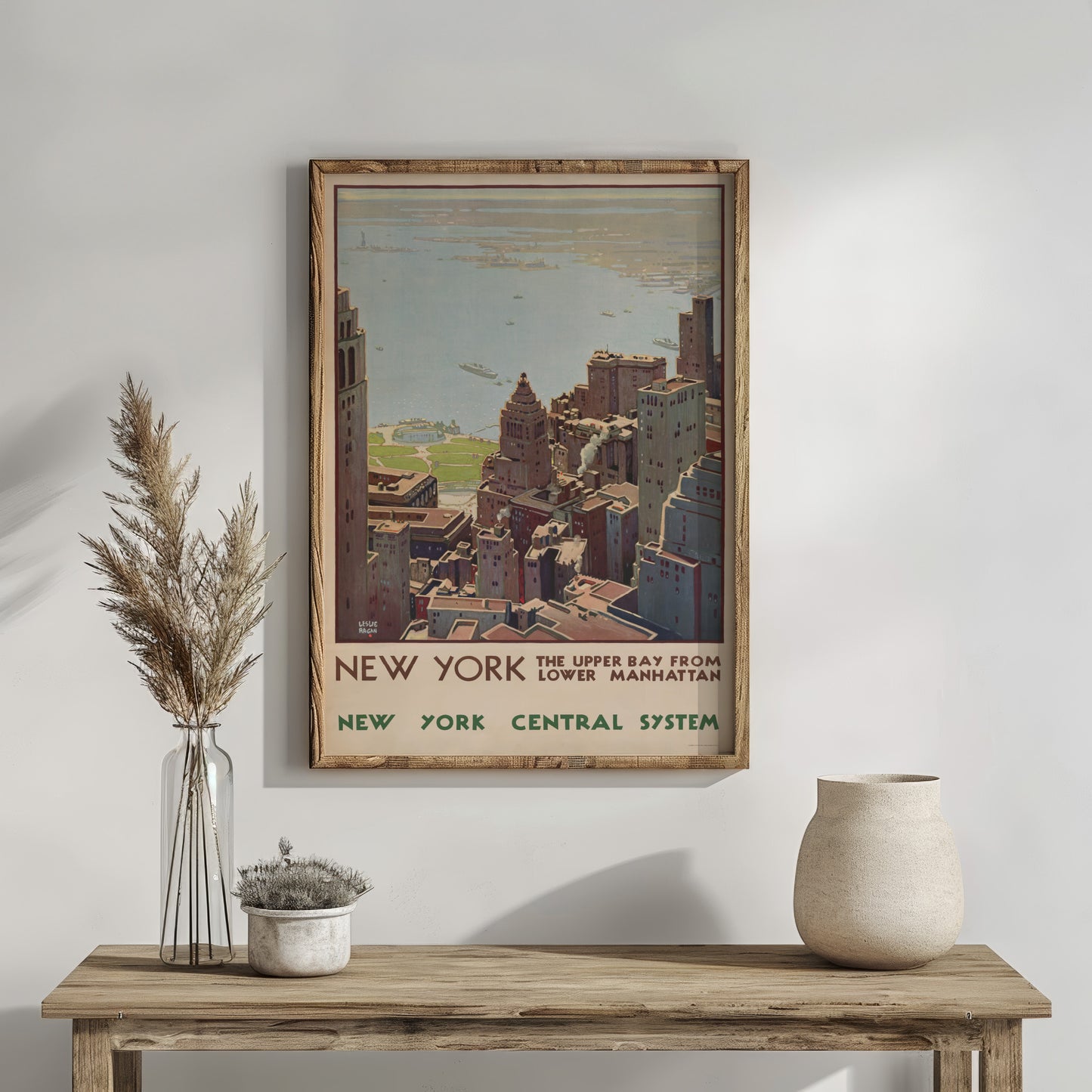 New York: The Upper Bay From Lower Manhattan - Poster by Leslie Ragan
