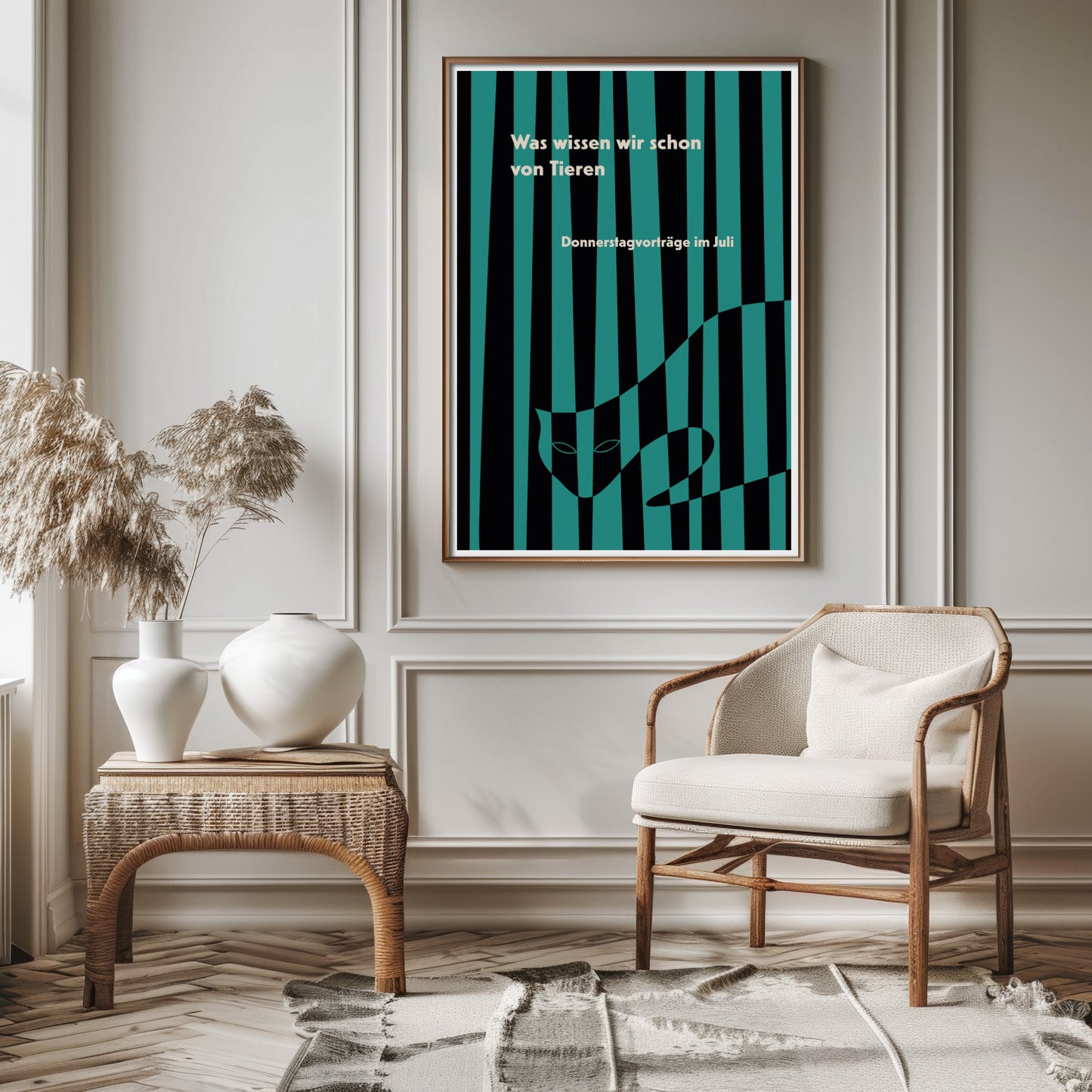 Otl Aicher-inspired poster, “Was wissen wir schon von Tieren” (What do we know about animals)