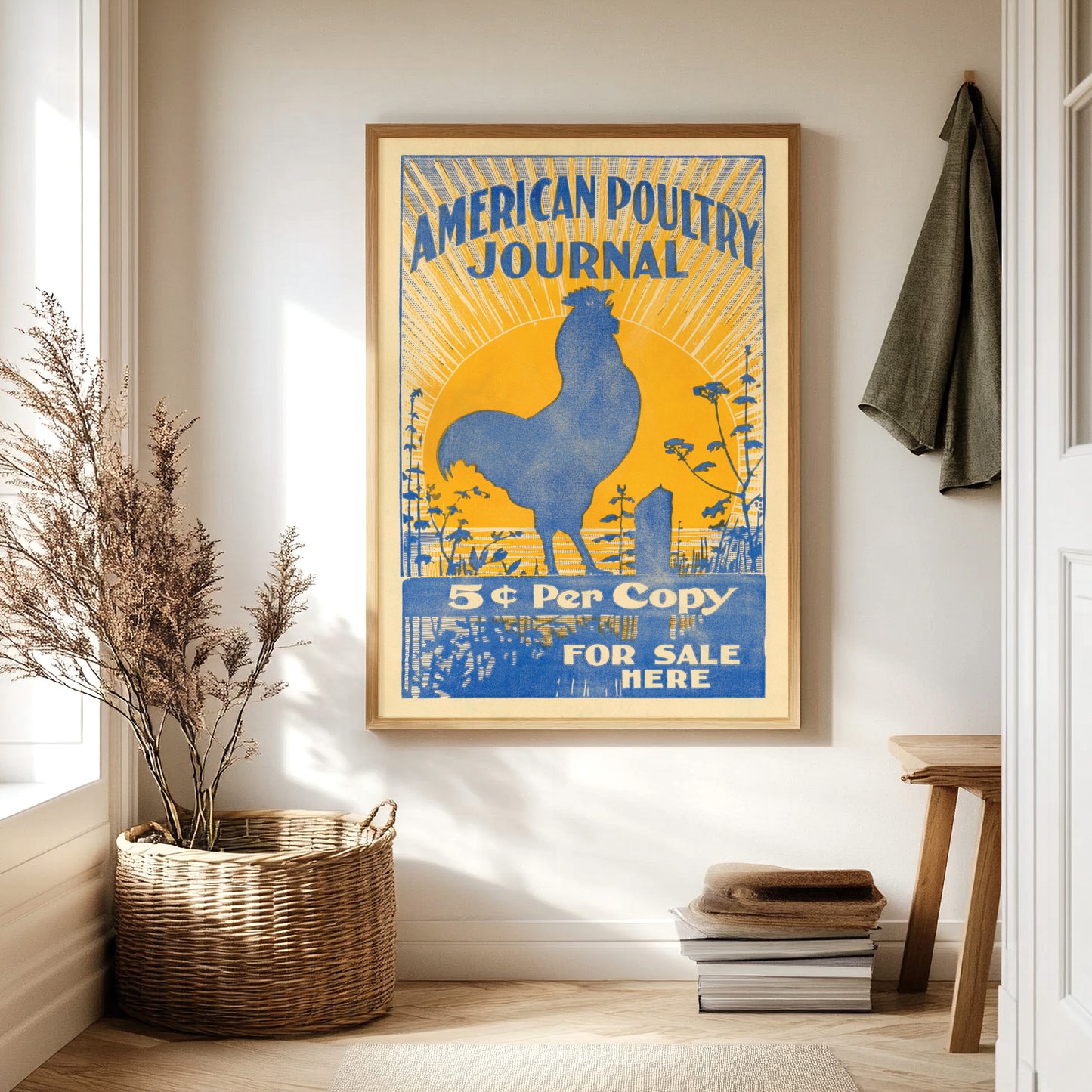 American Poultry Journal Cockerel Poster - Vintage Cottagecore Print