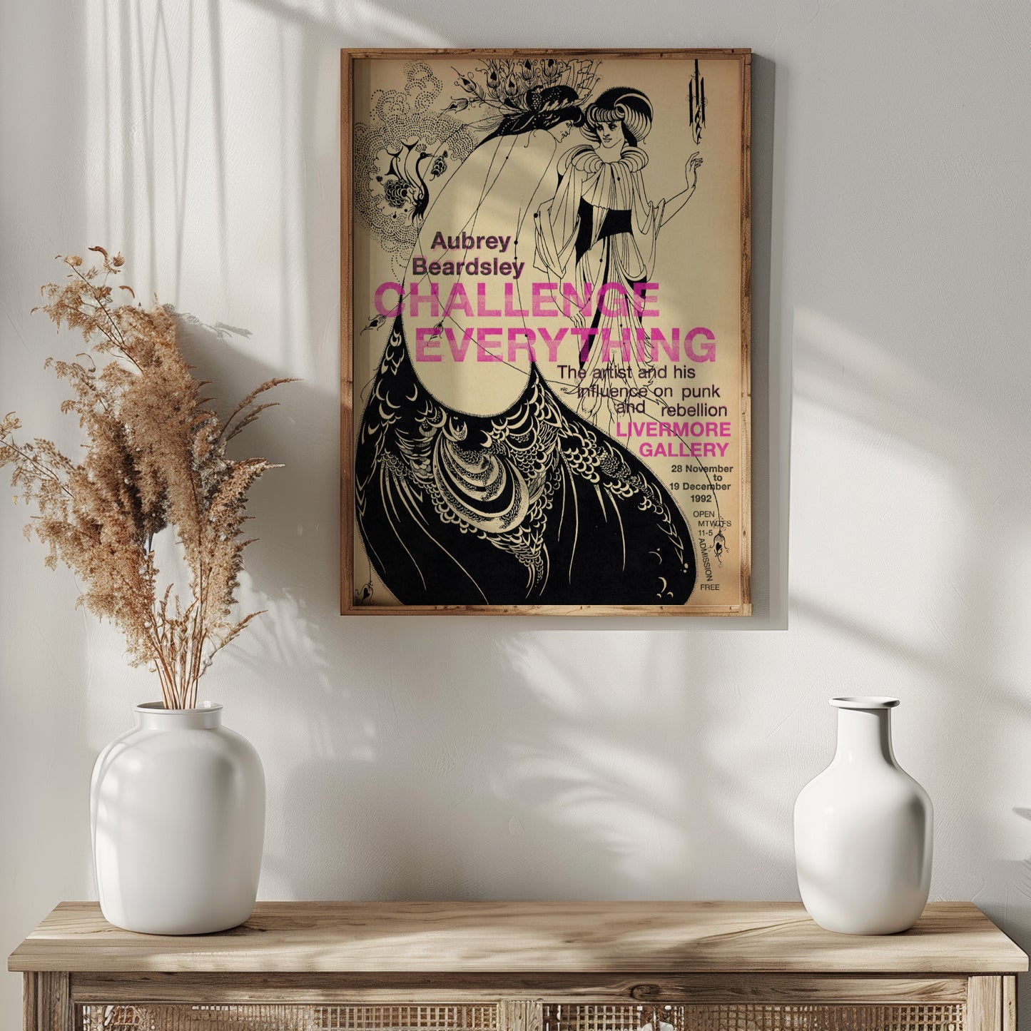 Aubrey Beardsley Art Exhibition Poster - 'Challenge Everything' Punk-Inspired Show Print