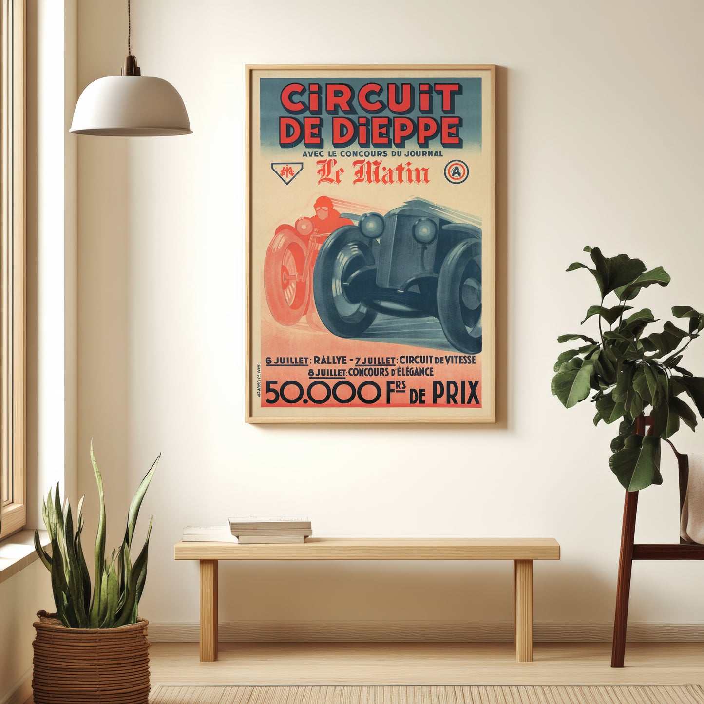 Vintage Art Deco Circuit de Dieppe Motor Racing Poster