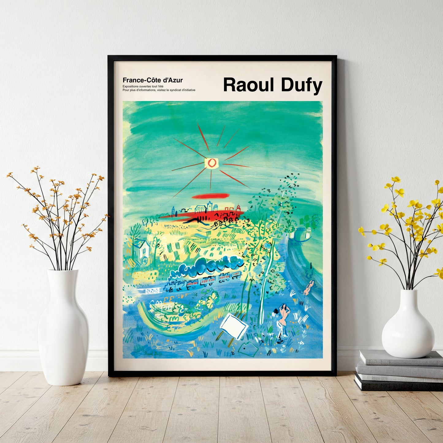 Raoul Dufy 'Le Train Bleu' Art Print - 1970s French Riviera Exhibition Poster