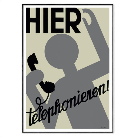 Hier Telephonieren Poster by Otto Baumberger