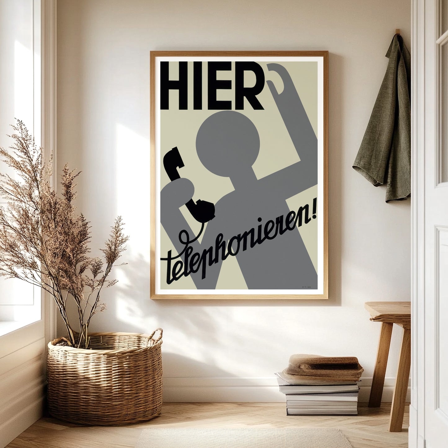 Hier Telephonieren Poster by Otto Baumberger