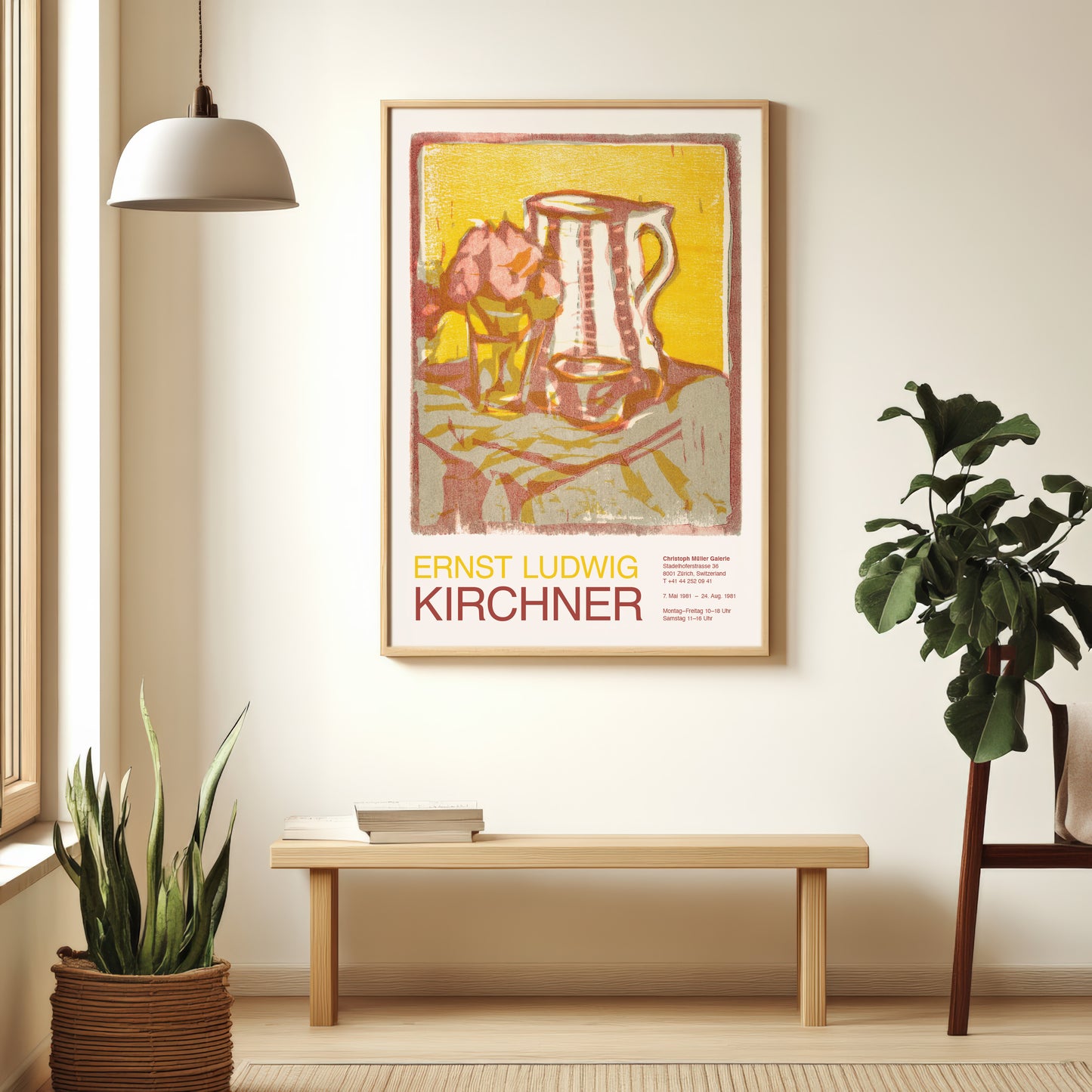 Ernst Ludwig Kirchner Exhibition Poster, Still Life With Pitcher And Flowers