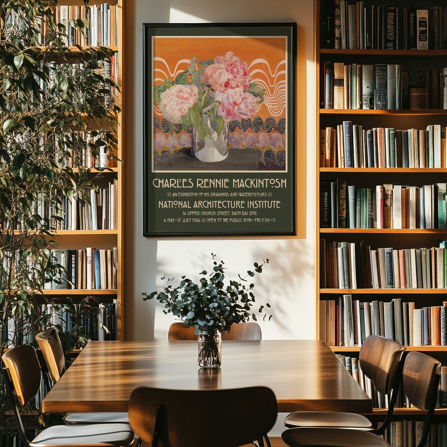 Charles Rennie Mackintosh Exhibition Poster - 'Peonies' 1920