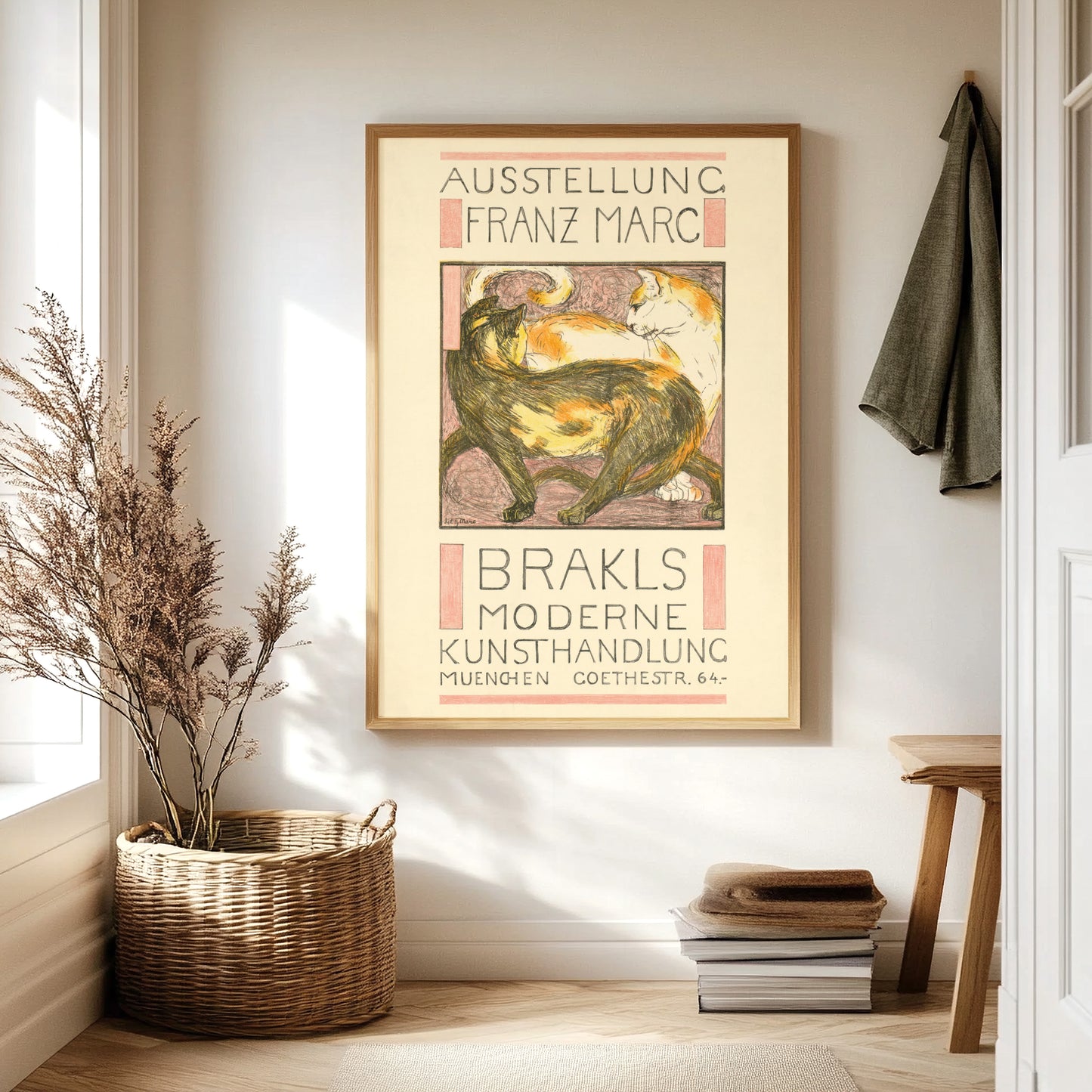 Franz Marc 'Two Cats' 1910 Art Exhibition Poster