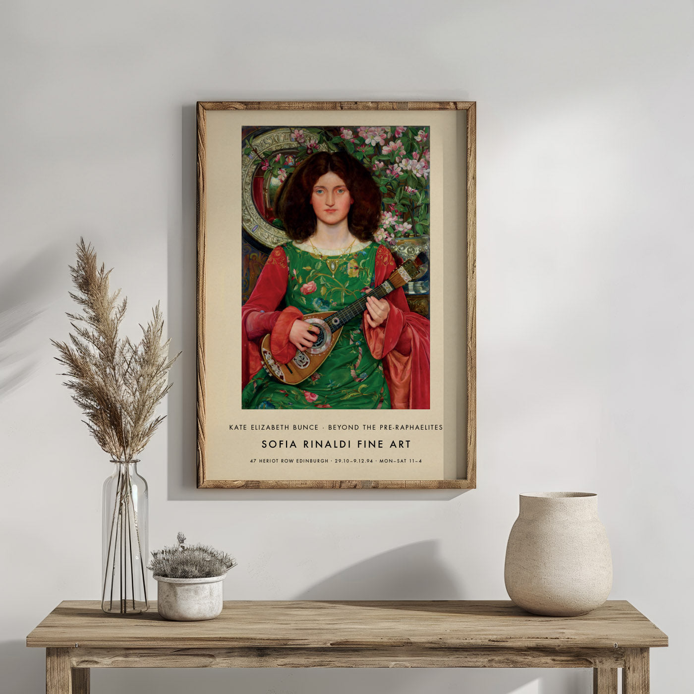 Kate Elizabeth Bunce 'Melody (Musica) Exhibition Poster - Pre-Raphaelite Inspired Arts & Crafts Print