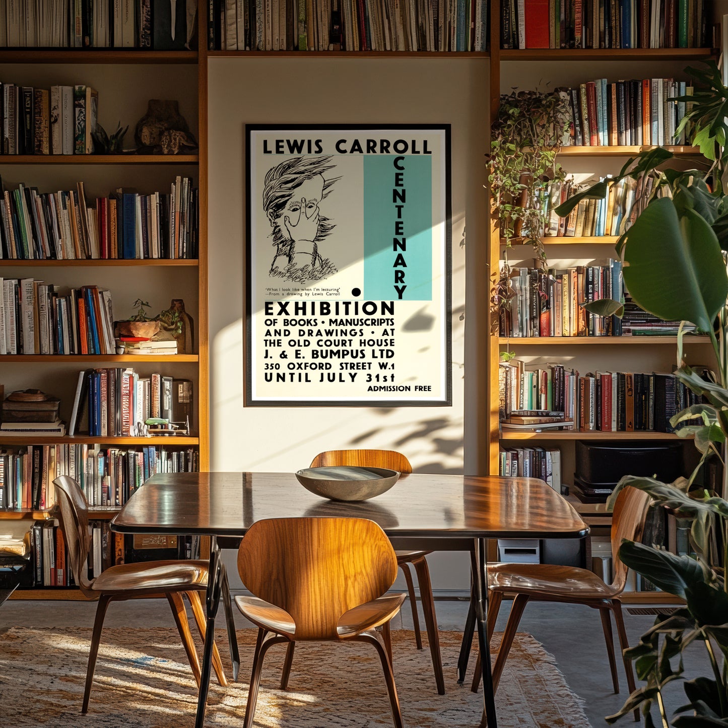 Lewis Carroll book exhibition poster from Oxford Street, London