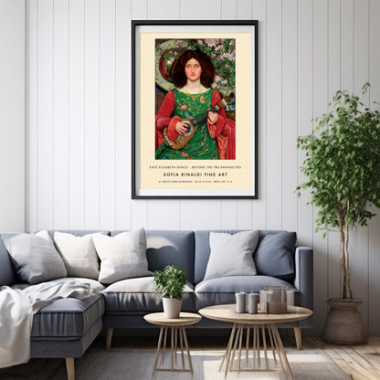 Kate Elizabeth Bunce 'Melody (Musica) Exhibition Poster - Pre-Raphaelite Inspired Arts & Crafts Print