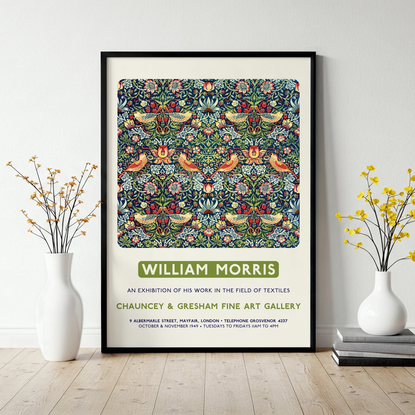 William Morris 'Strawberry Thief' Exhibition Poster Print