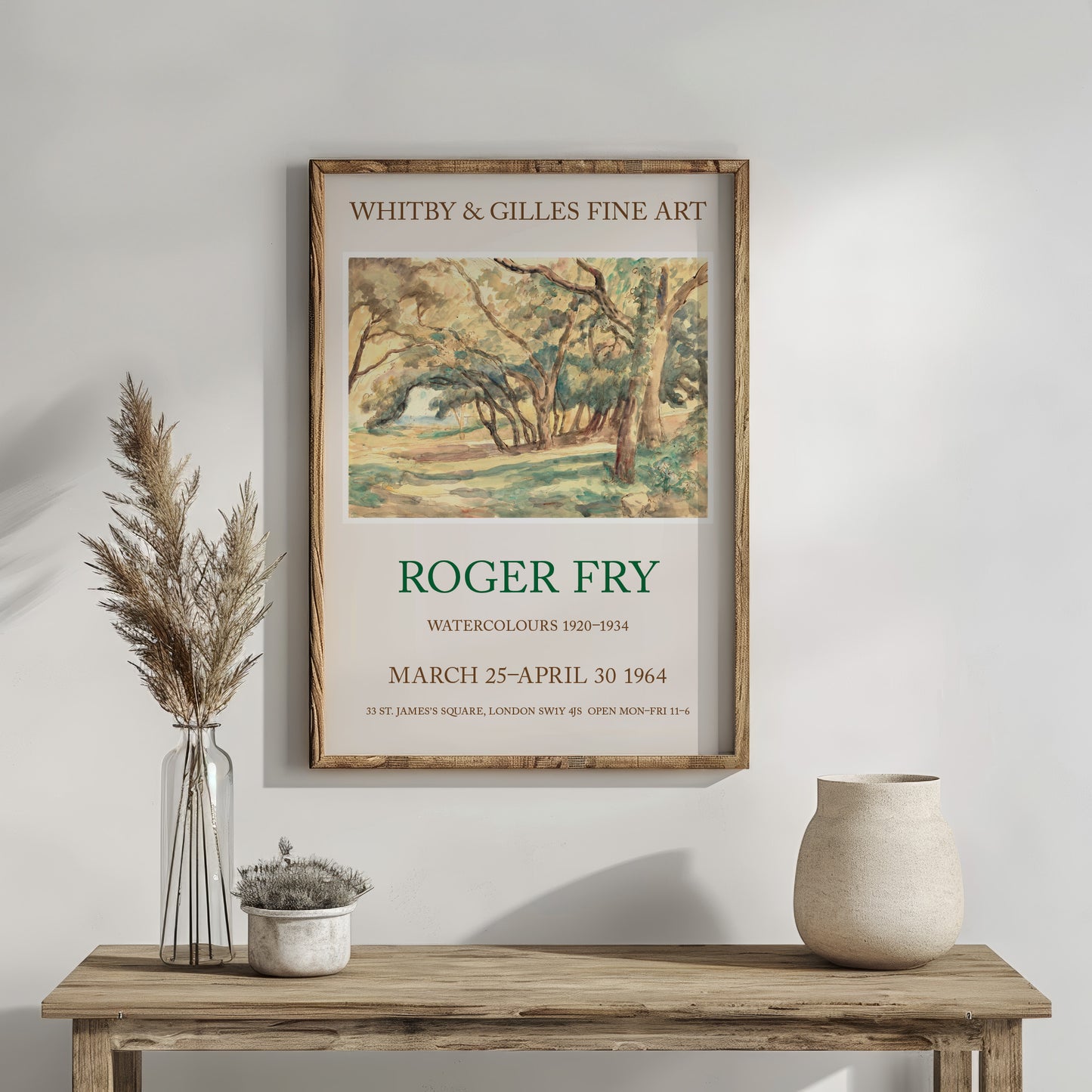 Roger Fry Watercolour Exhibition Poster - 'A Wooded Glade Near St Tropez'