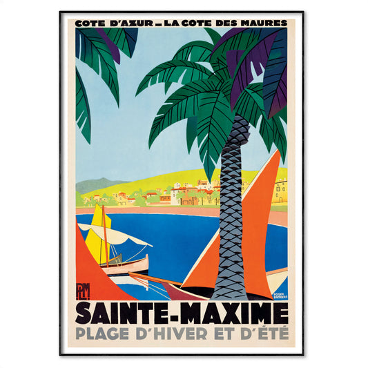'Sainte-Maxime Côte d'Azur' Art Deco Travel Poster by Roger Broders