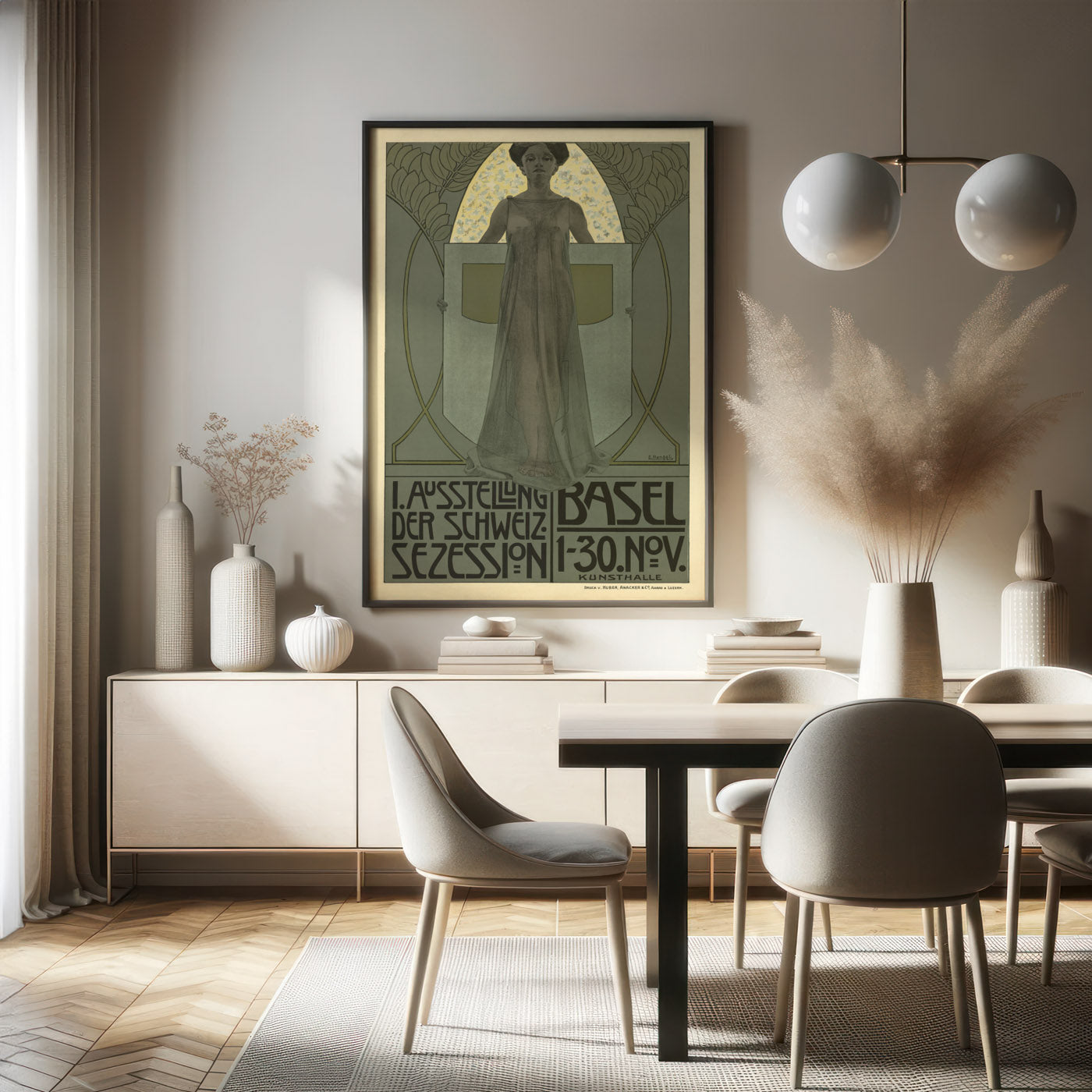 Art Nouveau Poster for the First Exhibition of the Swiss Secession by Eduard Renggli, 1906