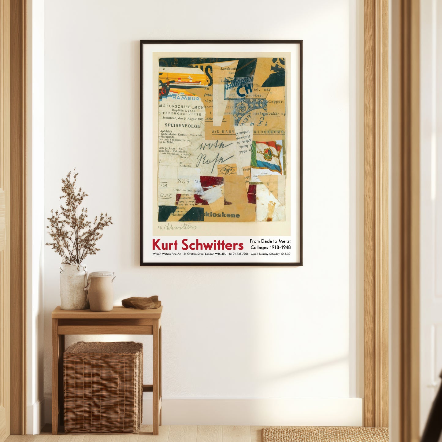 Kurt Schwitters Exhibition Poster: 'Rote Rose' Merz Dada Collage