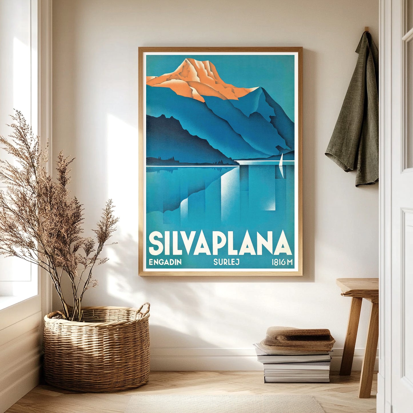 Vintage Lake Silvaplana Travel Poster - 1930s Art Deco Print