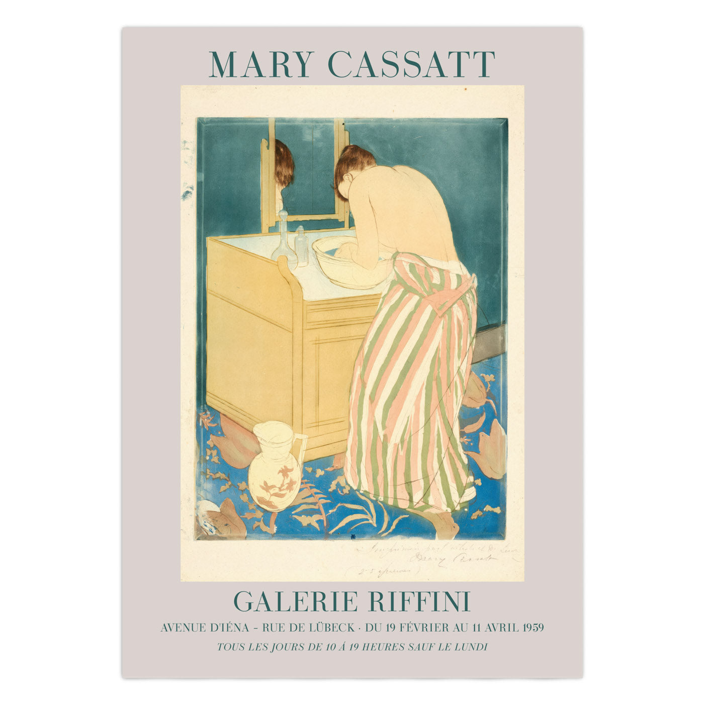 Mary Cassatt Exhibition Poster - 'Woman Bathing (La Toilette)', 1890-91