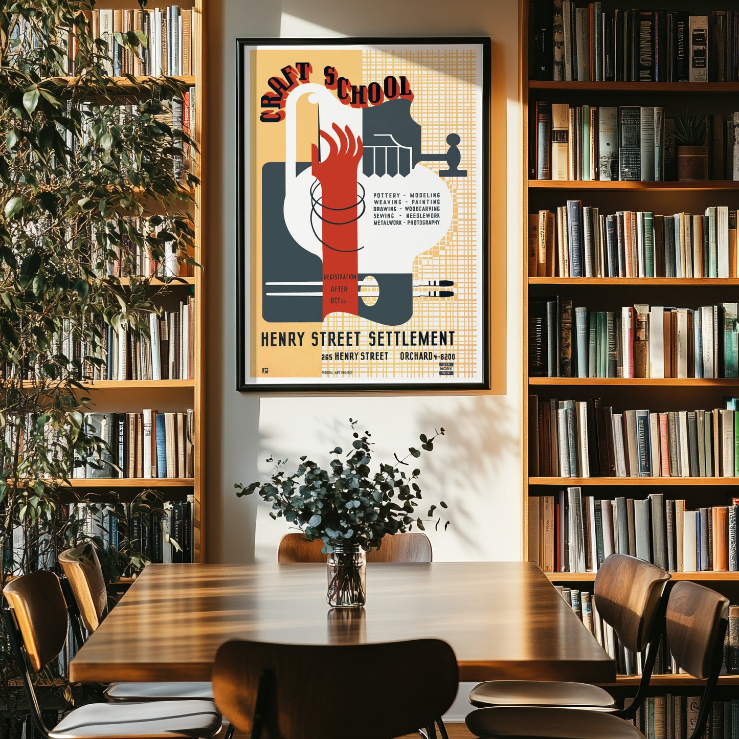 Vintage Craft School Poster From The USA Works Progress Administration