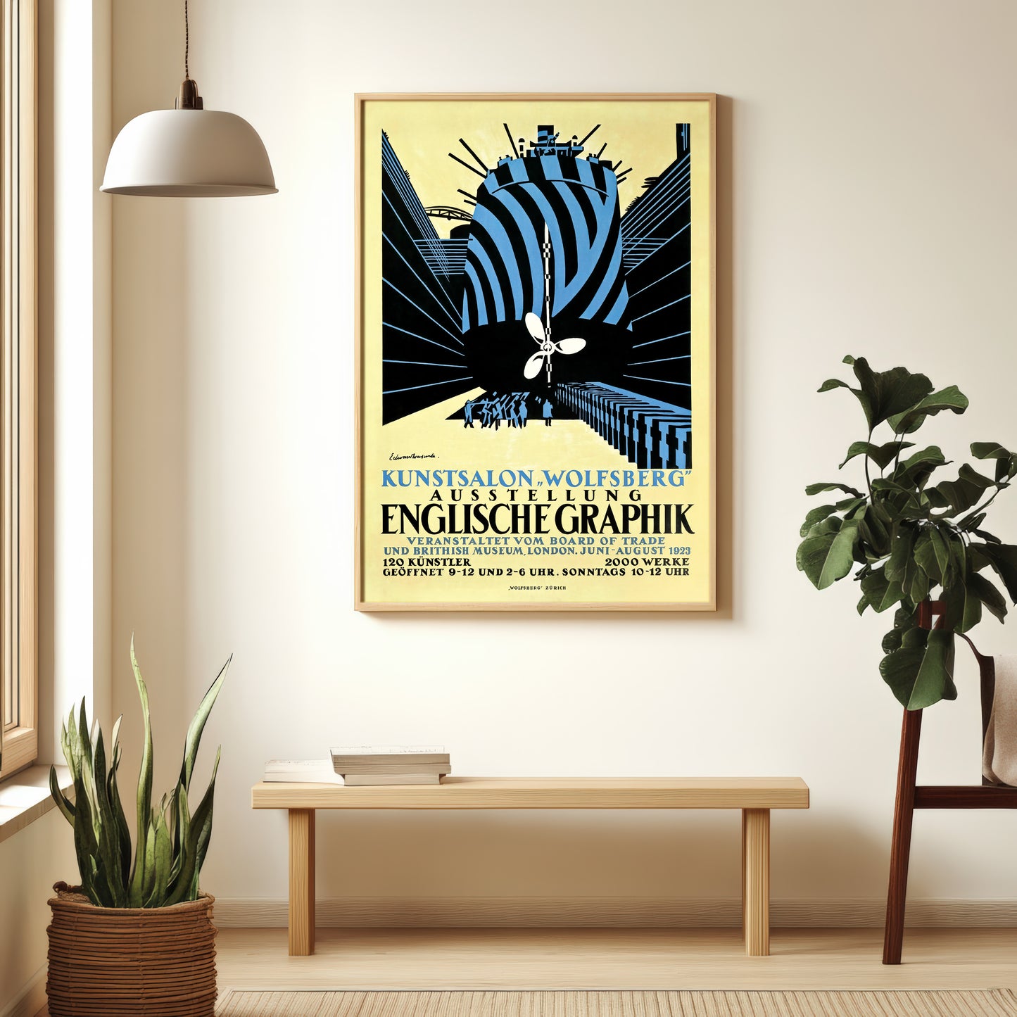 Edward Wadsworth 1923 Exhibition Poster - 'Englische Graphik'