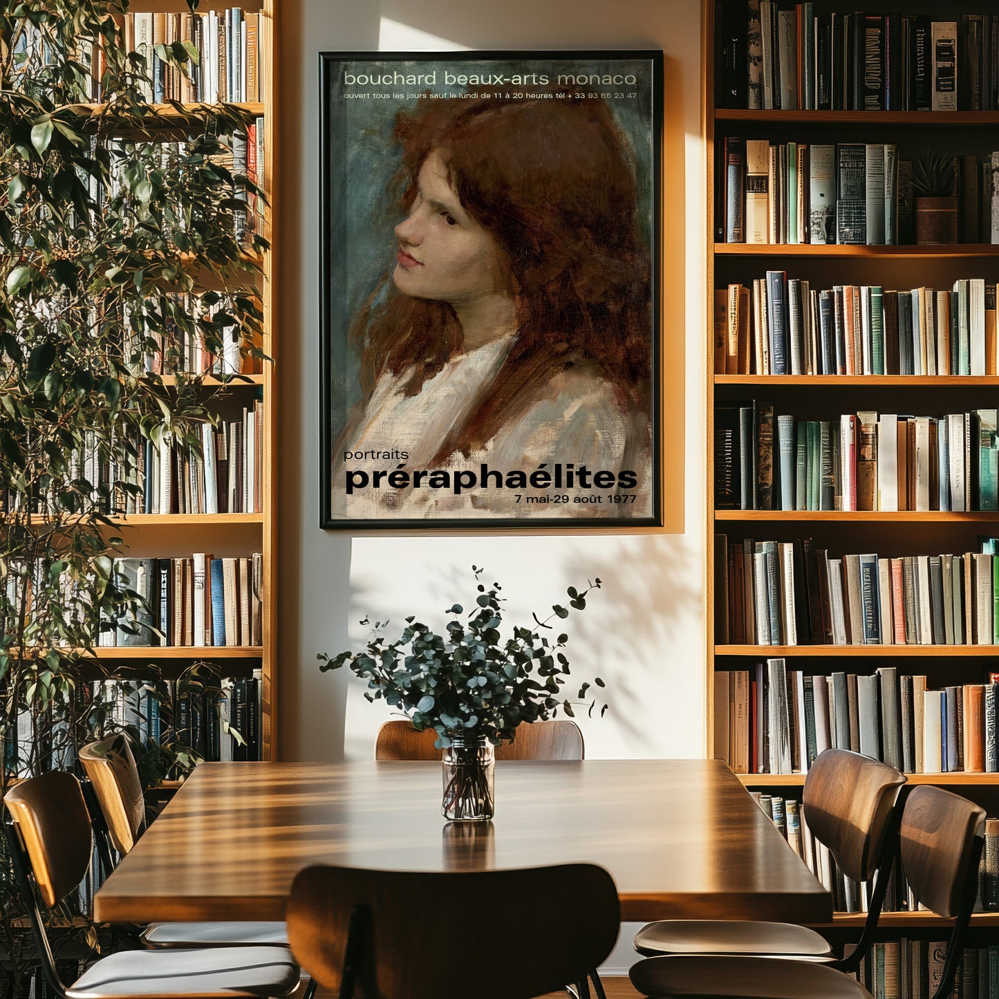 "Head of a Girl" by Sir John William Waterhouse - Pre-Raphaelite Portrait Exhibition Poster