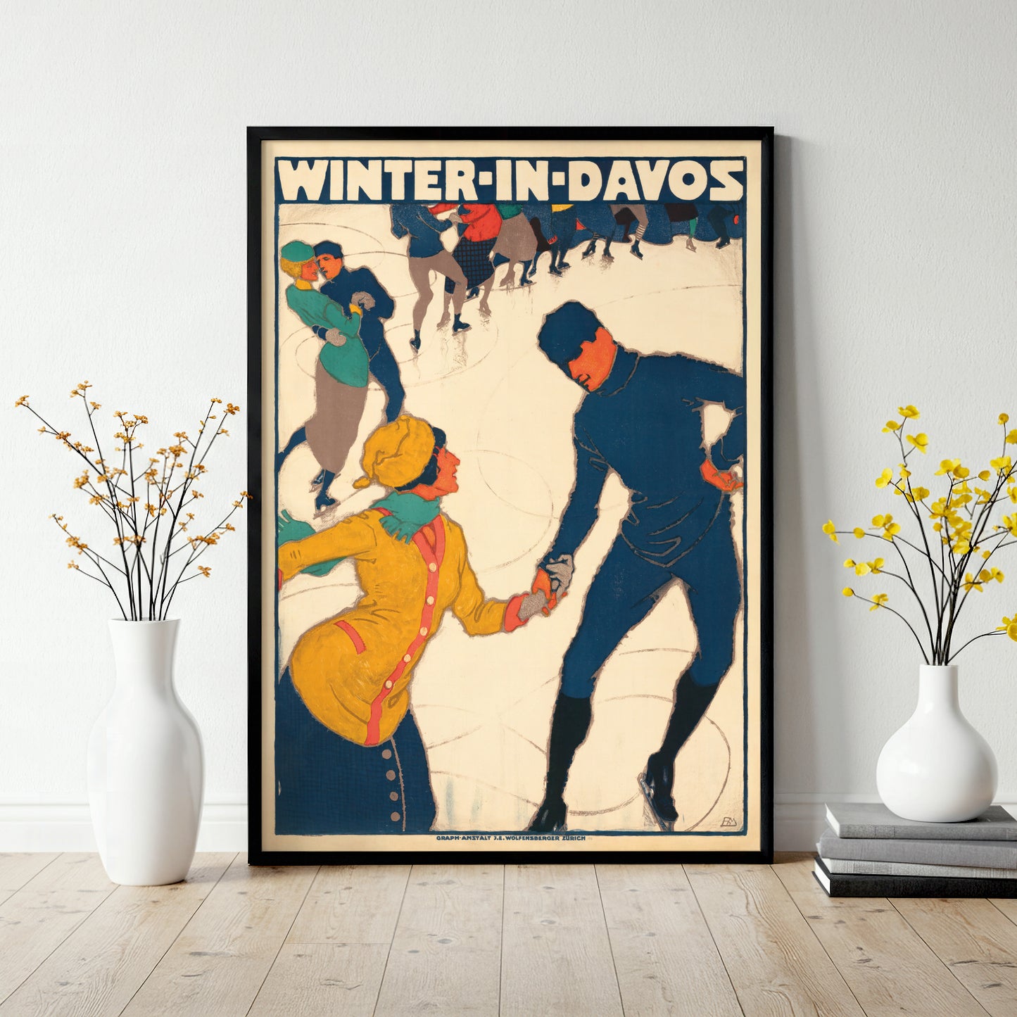 Winter In Davos - Swiss Travel Poster by Burkhard Mangold