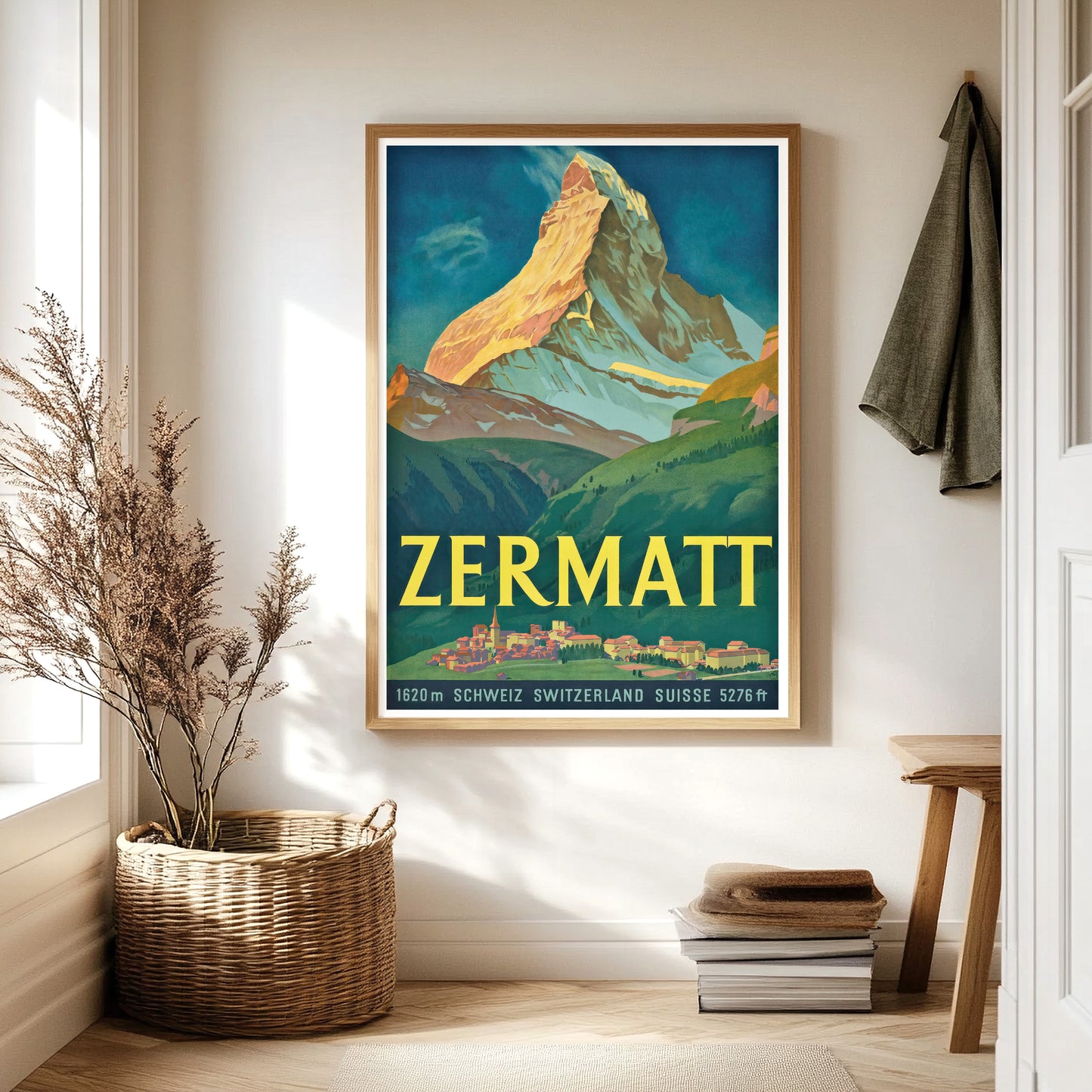 Zermatt & The Matterhorn Vintage Swiss Travel Poster