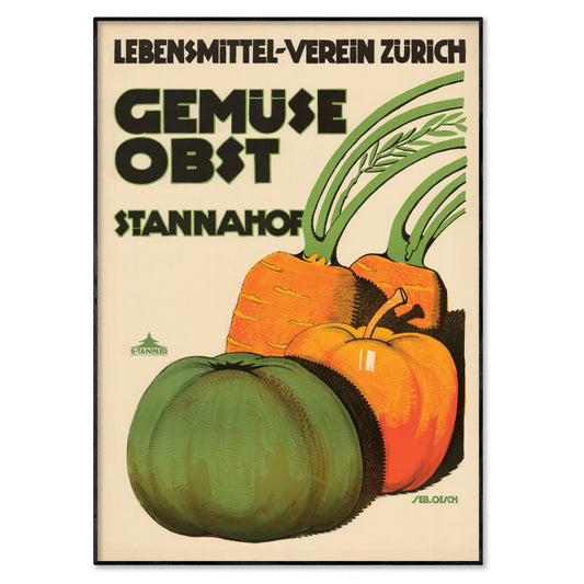 Lebensmittelverein Zürich Fruit & Vegetables Poster by Sebastian Oesch