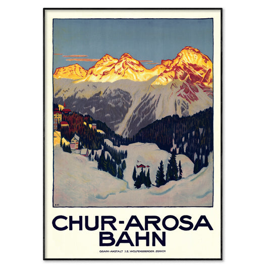 Swiss Railway Poster Chur-Arosa Bahn by Emil Cardinaux