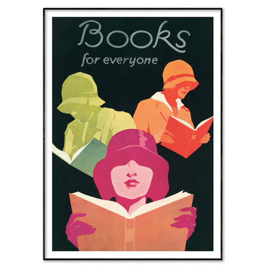 Books For Everyone 1920s Poster