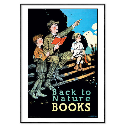 'Back to Nature Books' 1920s Reading Campaign Poster by Magnus Norstad