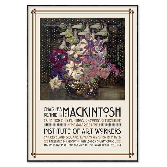 Charles Rennie Mackintosh Exhibition Poster - 'Petunias' 1916