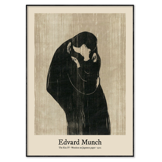 Edvard Munch The Kiss Woodcut Poster