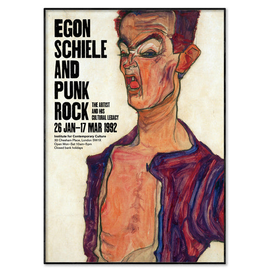 Egon Schiele Punk Rock Poster
