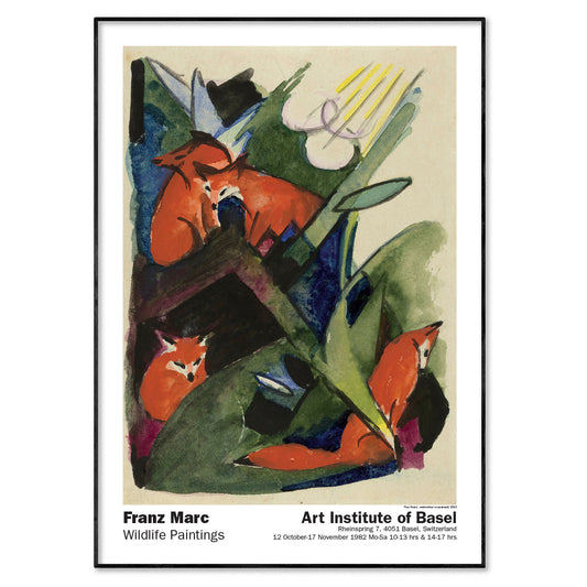 Franz Marc Four Foxes Exhibition Poster Print