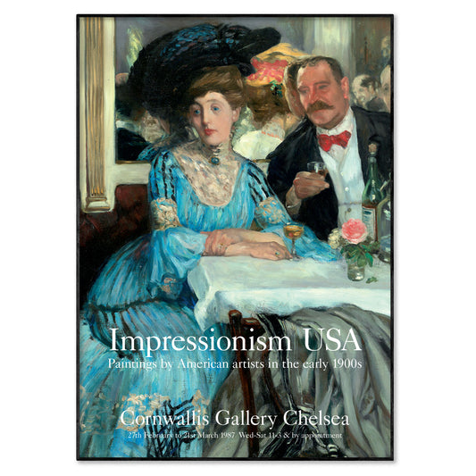 Impressionism USA exhibition poster featuring a painting by William Glackens