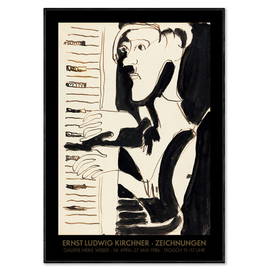 Ernst Ludwig Kirchner Exhibition Poster - The Organ Player (Der Orgelspieler)