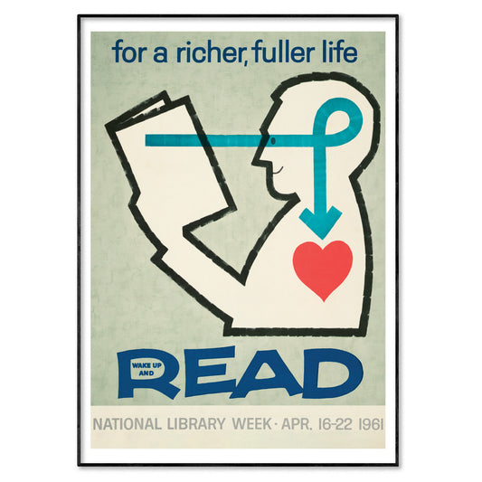 National Library Week 1961 Poster - For A Richer Fuller Life Read