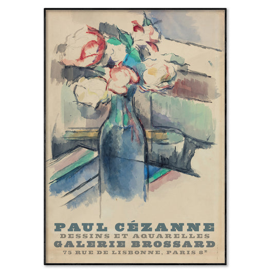 Paul Cézanne Exhibition Poster - Roses In A Vase