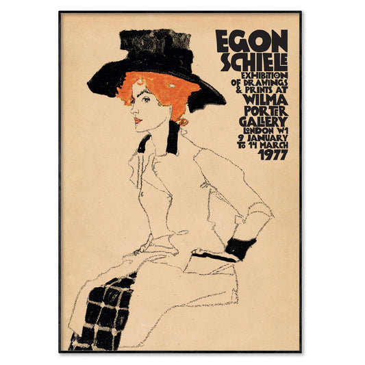 Egon Schiele Drawing Exhibition Poster