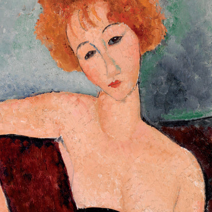 Amedeo Modigliani Exhibition Poster - 'Portrait of the Red-Headed Woman' 1918