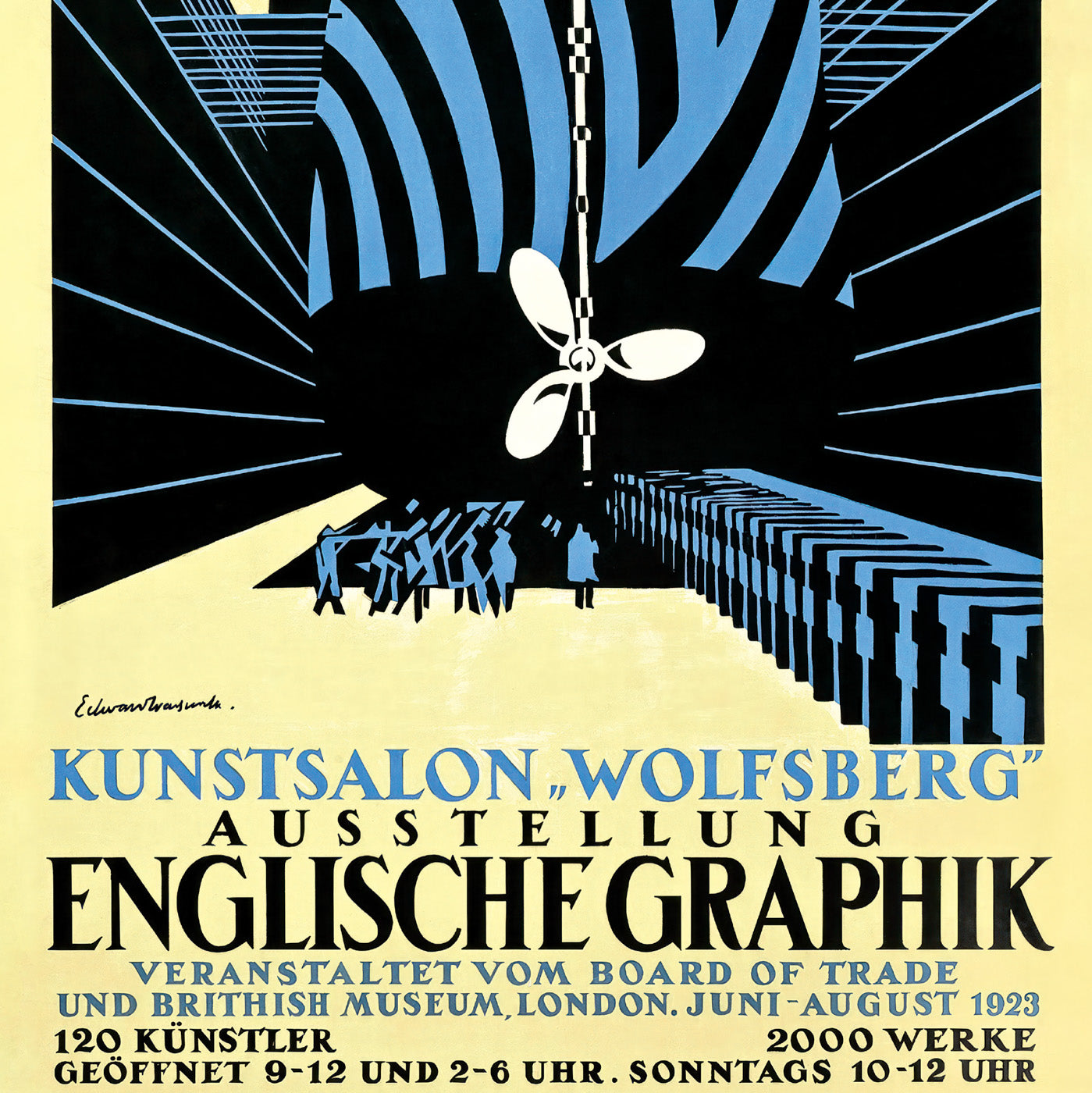 Edward Wadsworth 1923 Exhibition Poster - 'Englische Graphik'