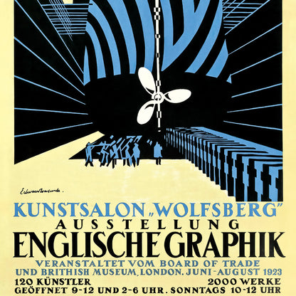 Edward Wadsworth 1923 Exhibition Poster - 'Englische Graphik'