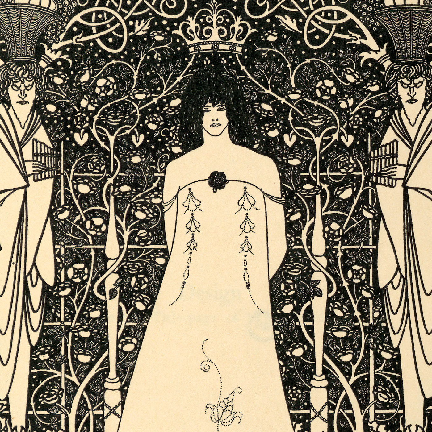 Art Nouveau-inspired poster celebrating the ornate style of Aubrey Beardsley’s 1895 drawing